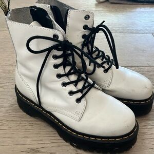 Dr. Martins white platform combat boots